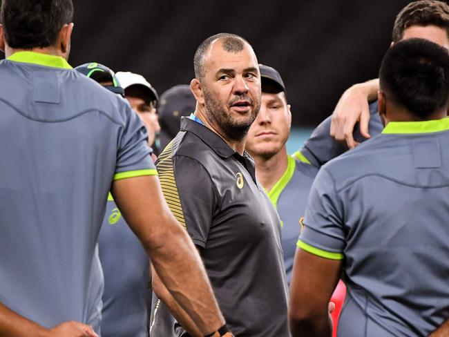 The team is behind coach Michael Cheika.