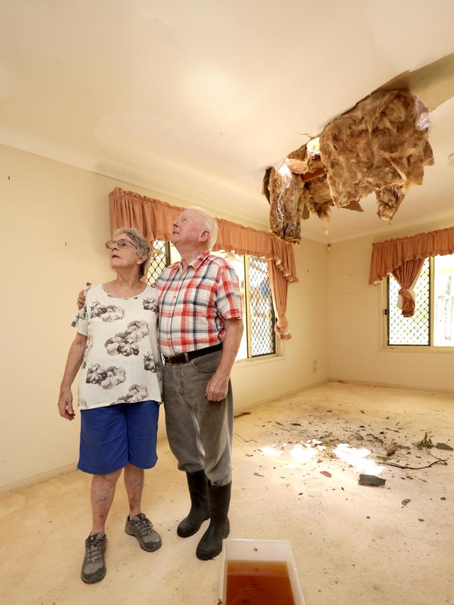 Betty and David HallÃ&#149;s house, where the Premier Steven Miles and deputy premier Cameron Dick held a press conference, at a house whoÃ&#149;s roof was impacted be a fallen tree on Davidson Rd, Jimboomba, on Tuesday 26th December 2023 – Photo Steve Pohlner