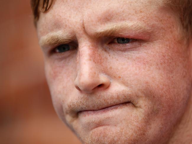 MELBOURNE, AUSTRALIA - JANUARY 15: Jack Ziebell of the Kangaroos addresses the media during a North Melbourne Kangaroos Training Session at Arden Street Ground on January 15, 2018 in Melbourne, Australia. (Photo by Michael Willson/AFL Media/Getty Images)