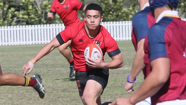 GPS Rugby: Gregory Terrace v Brisbane State High David Valhu makes break for Terrace Saturday 10th August 2019. (AAP Image - Richard Waugh)