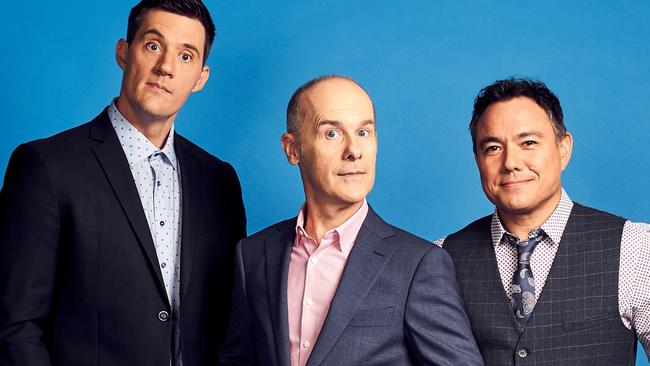 Have You Been Paying Attention? stars Ed Kavalee, Tom Gleisner and Sam Pang.