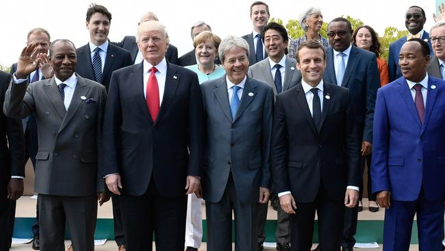 World leaders at the 2017 G7 summit in Taormina, Sicily.