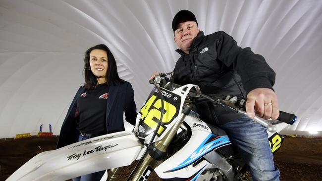 (l to r) Barbara and Matt Bartolo owners of Sydney Indoor MX Dome. Picture: John Fotiadis