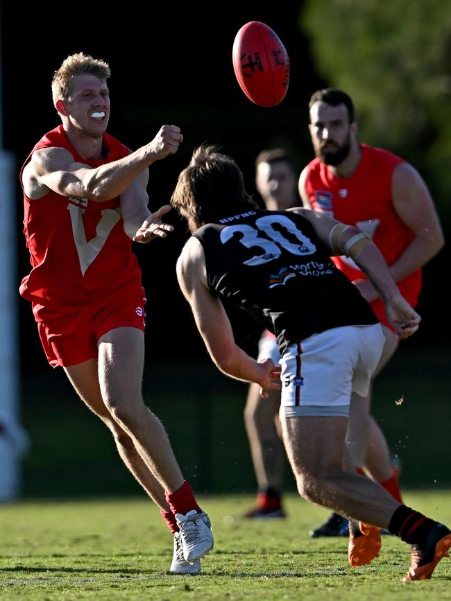 SFNL: Action between East Brighton and Hampton Park. Picture: Andy Brownbill