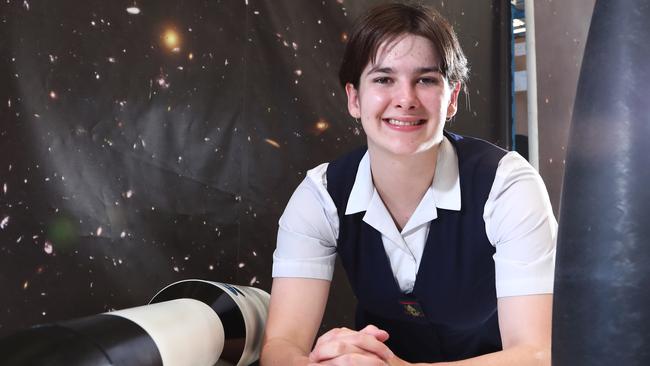 St Hilda's Dux and graduate Phoebe Grosser received the top ATAR rank of 99.95. She has been accepted into a scholarship at UQ in Aerospace Technology. Photograph: Jason O'Brien