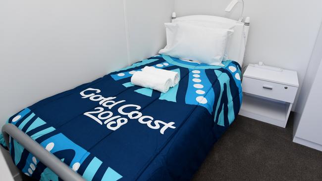 A bedroom in the athletes accommodation. Picture: AAP Image/Dave Hunt