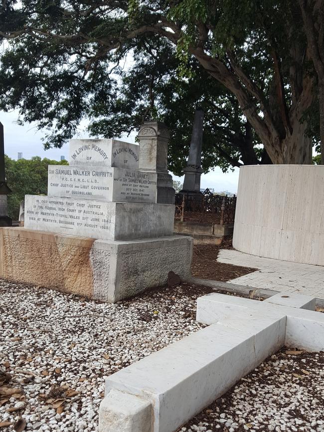 The grave of Sir Samuel Griffith. Picture: Lucy Carne