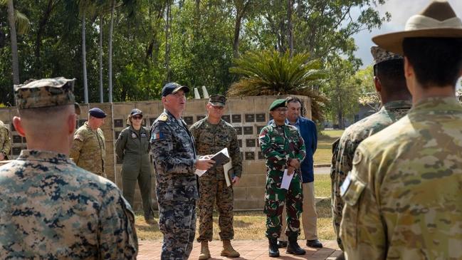 Australian and US personnel during Exercise Crocodile Response at Robertson Barracks on May 14, 2023. Picture: Scott Smolinski