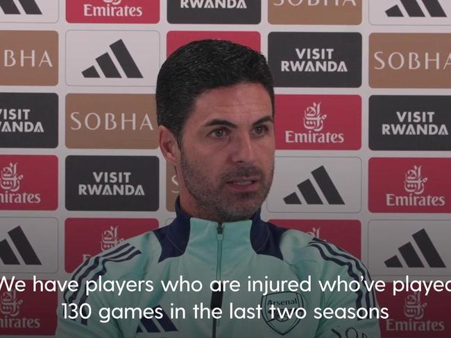 Mikel Arteta says injuries are 'accident waiting to happen' amid player workload