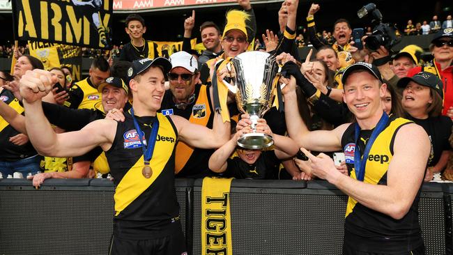 Tom Lynch with the 2019 premiership cup. Picture: Mark Stewart