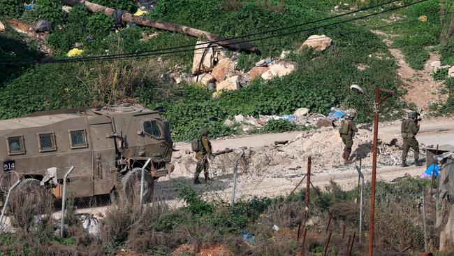 Israeli soldiers enter the al-Fara camp for Palestinian refugees, south of Jenin. Picture: AFP.