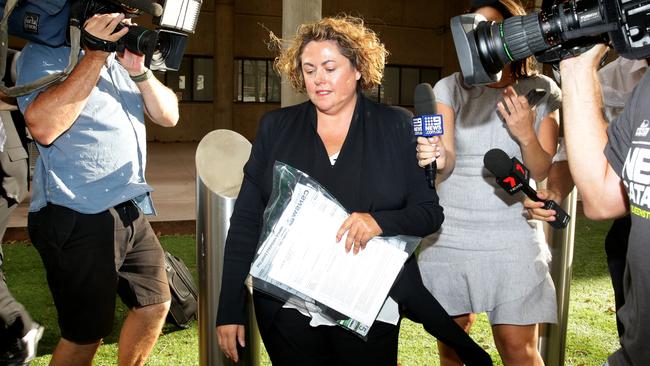 Rosemary Rogers is released on bail from Sydney Police Centre in Surry Hills, Sydney yesterday. Picture: Jonathan Ng