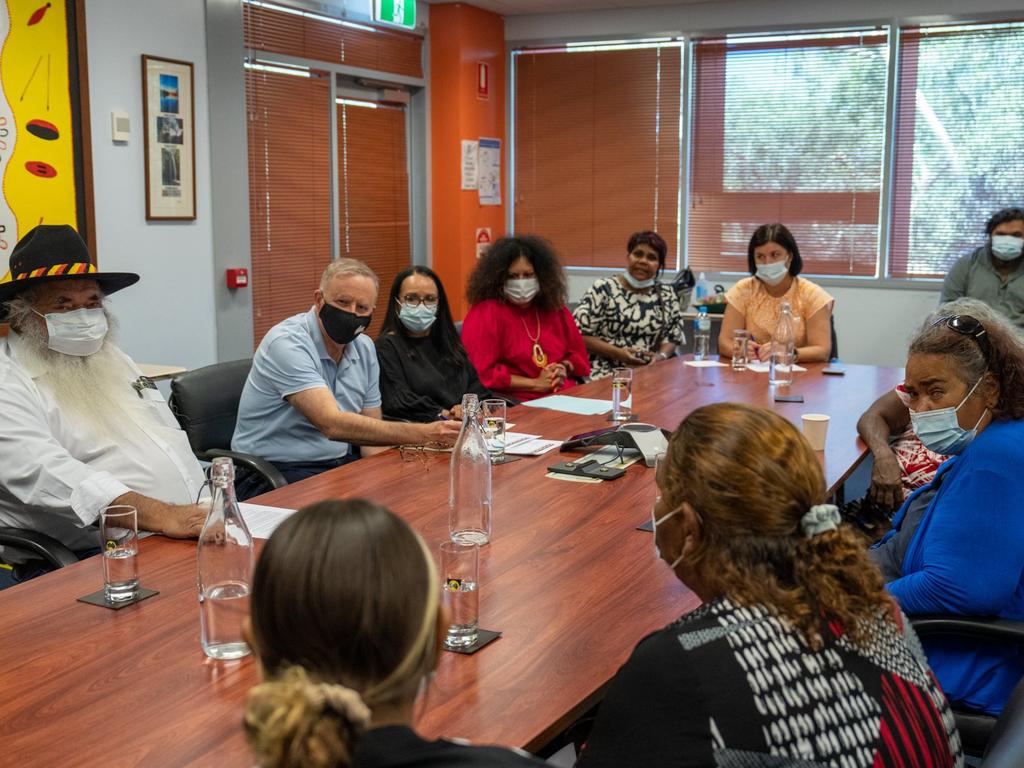 PM Anthony Albanese met with community groups, council and the NT government in January. Picture: Twitter