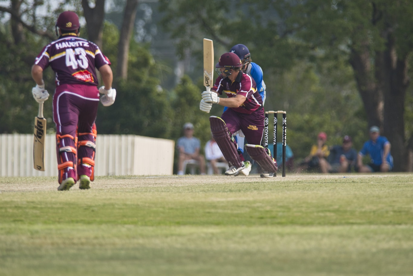 Chris Hartley bats for Bulls Masters against Australian Country XI in Australian Country Cricket Championships exhibition match at Heritage Oval, Sunday, January 5, 2020. Picture: Kevin Farmer