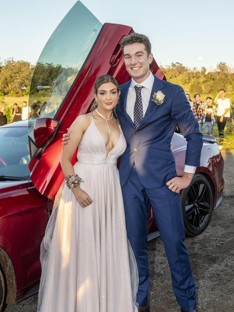 Mia Watson and Nathan Haddow. Mary MacKillop Catholic College formal at Rosalie House. Thursday, November 18, 2021. Picture: Nev Madsen.