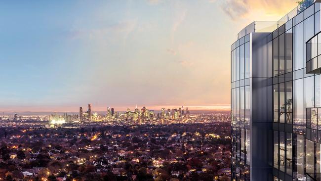 The development will offer sweeping views of the city.