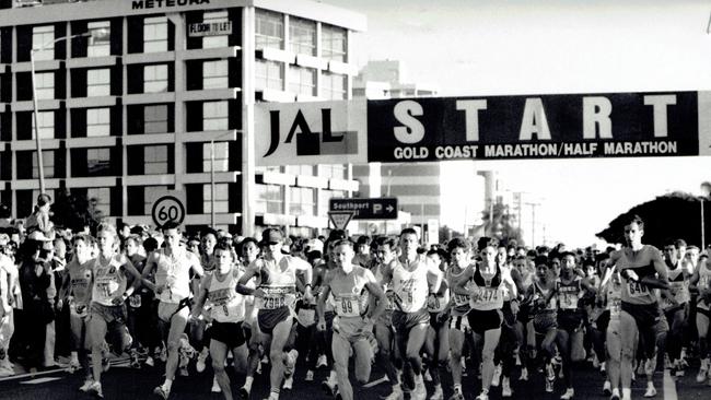 Gold Coast Marathon 1991. Starters in the half marathon.