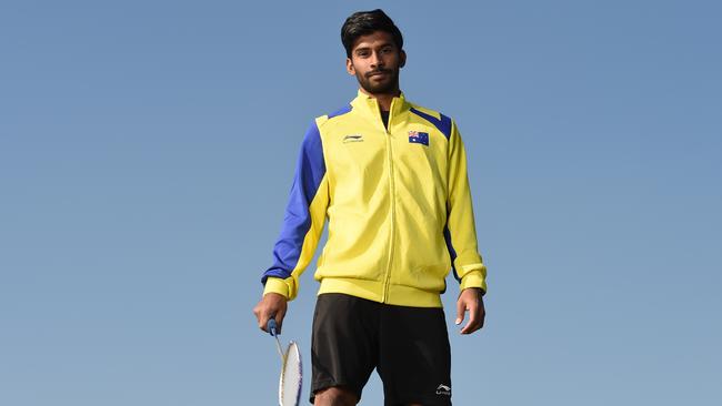 Ashwant Gobinathan is Australia’s top-ranked male badminton player and recently celebrated success at the World Mixed Team Championships of Badminton. Picture: Lawrence Pinder