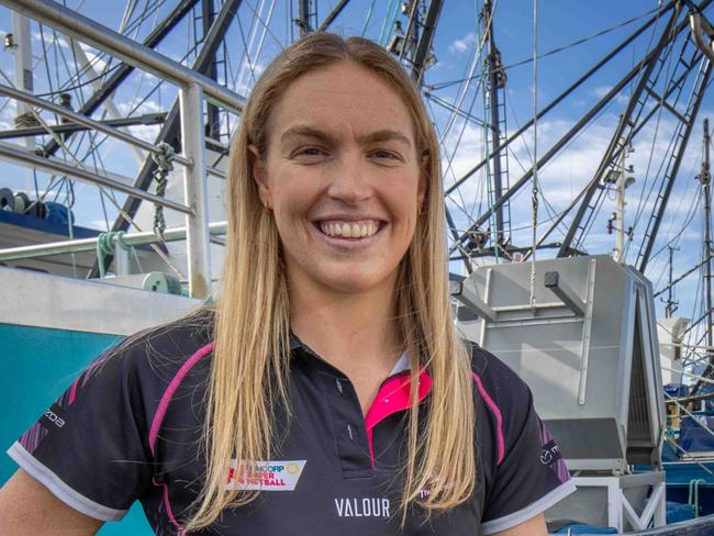 Adelaide Thunderbirds captain Hannah Petty at the Port Lincoln Marina. Pictured on August 14th 2023. Picture: Ben Clark