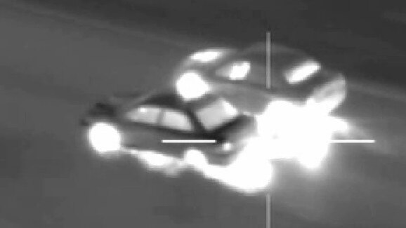 Police video shows two cars hooning. Picture: Victoria Police