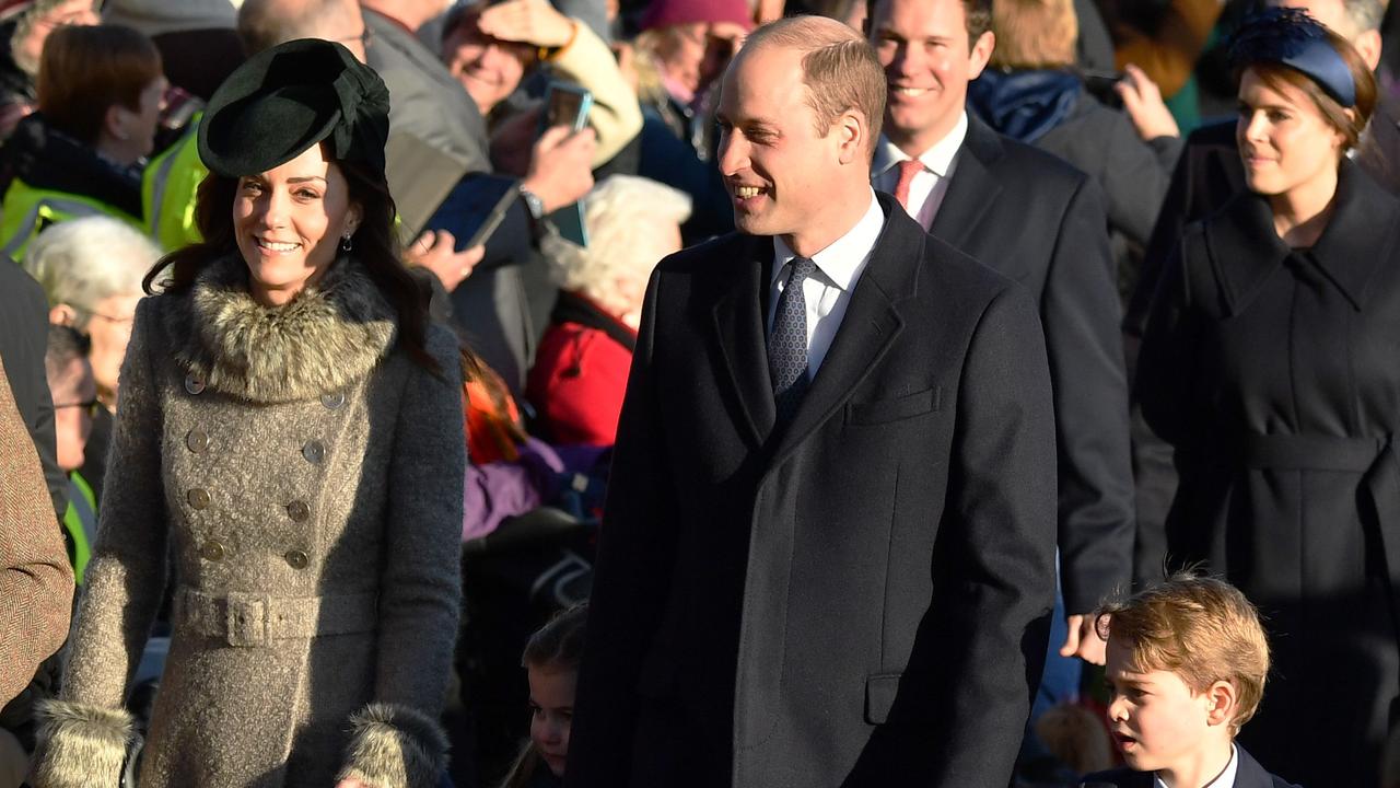 Kate and William arrive for the traditional Christmas Day service at St Mary Magdalene Church on December 25, 2019. Picture: Ben Stansall/AFP