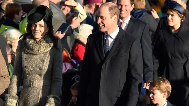 Kate and William arrive for the traditional Christmas Day service at St Mary Magdalene Church on December 25, 2019. Picture: Ben Stansall/AFP