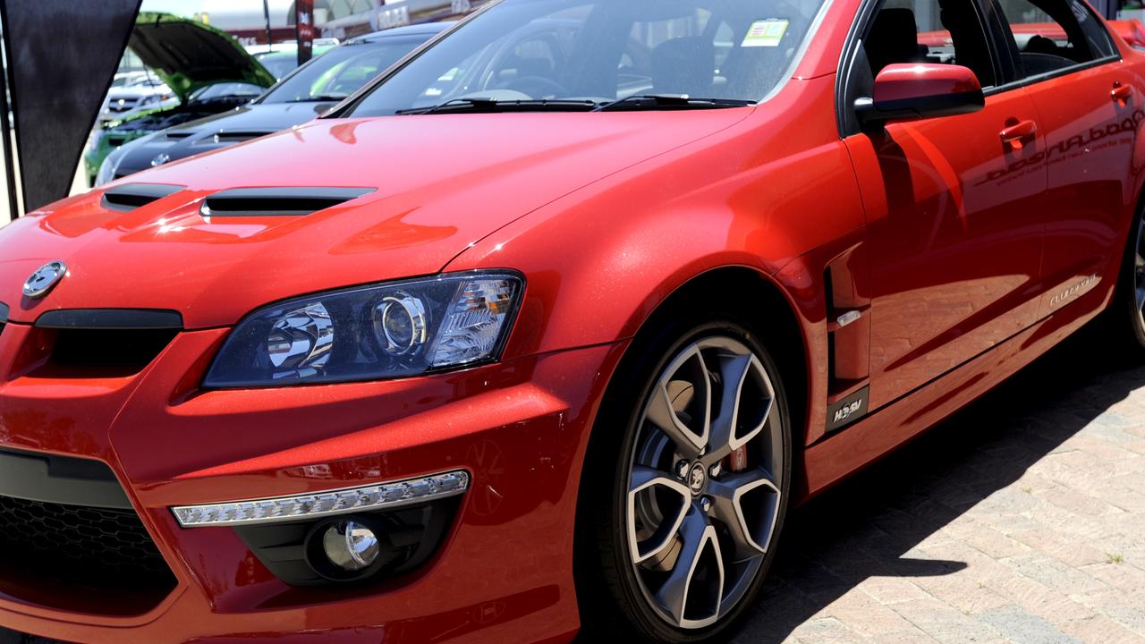 A Holden HSV 317 R8 car bearing the HSV badge. Picture: AAP Image / Alan Porritt