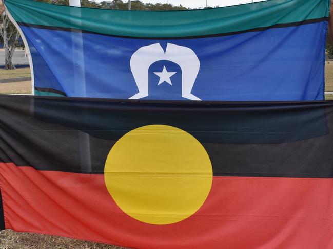 FIRST NATIONS: Gladstone Flag Marshall Stephen Mills and Gooreng Gooreng elder Richard Johnson were getting the Aboriginal and Torres Strait Islander Flags ready for the NAIDOC Flag Raise Ceremony.