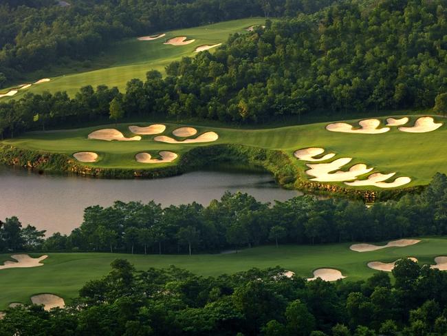 ESCAPE: SHENZEN, CHINA .. Lauren Wood story .. bunkers and fairways at Missions Hills Golf Resort. Picture: Supplied