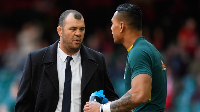 Michael Cheika labelled Folau’s comments disrespectful. Picture: Getty