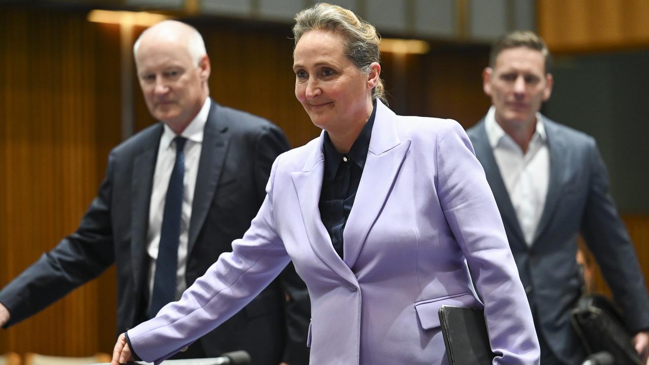 Qantas chairman Richard Goyder and new CEO Vanessa Hudson appeared before the inquiry into Australia's bilateral air services arrangements last week. Picture: NCA NewsWire / Martin Ollman