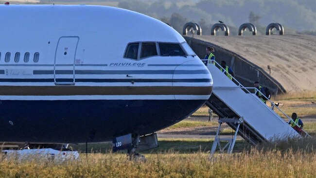 A plane was on standby to take migrants to Rwanda as early as June 2022, but legal challenges have prevented the policy from taking off. Picture: AFP