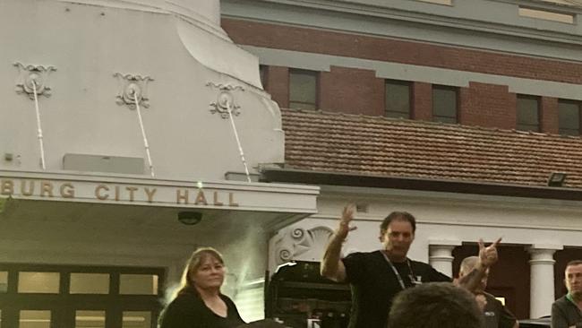 CFMEU boss John Setka rallied Moreland council workers outside the Coburg City Hall on Wednesday night, telling them they had the full backing of his powerful union. Picture: Hugo Timms, News Corp Australia