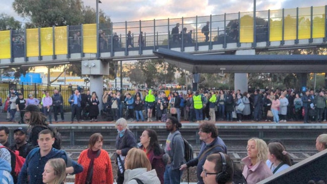 Train issues in Melbourne causing commuter chaos back to Geelong. Picture: Supplied