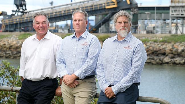 Scott Stewart, Minister for Resources and Critical Minerals, with True North Copper Limited Chief operating Officer Peter Brown and Head of exploration, Daryl Nunn. Picture: Shae Beplate.