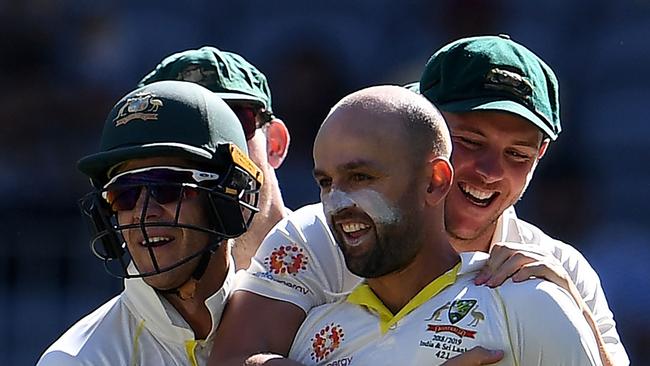 Lyon won man of the match in the second Test against India. Picture: William West