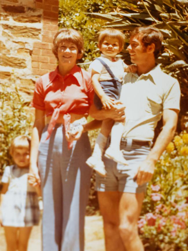 Greg Blewett with his mum, dad and older sister.