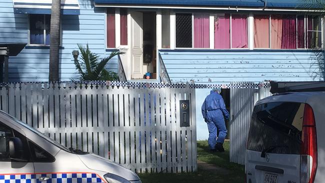 Detectives investige the suspicious death of a man at Depot Hill in 2019.