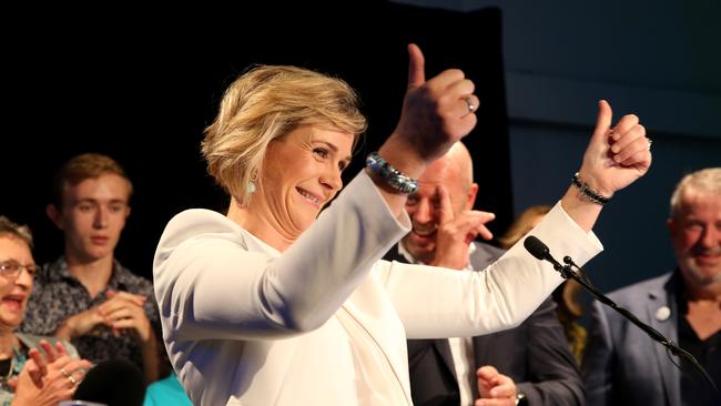 Zali Steggall wins in Warringah. Picture: Damian Shaw