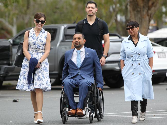 Dr Dinesh Palipana arriving at the meeting. Picture: Mike Batterham.