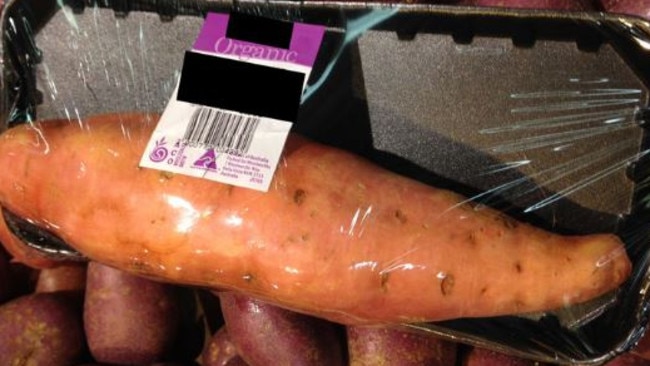 The organic yet plastic wrapped sweet potato that started the petition