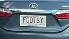 NT funny number plate, FOOTSY. Picture: Facebook / Matthew Chin