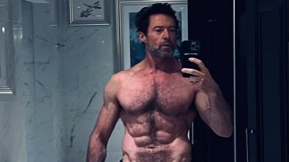 Jackman shows off ripped Wolverine six-pack