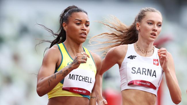 Morgan Mitchell competes in Tokyo. Photo by Michael Steele/Getty Images.