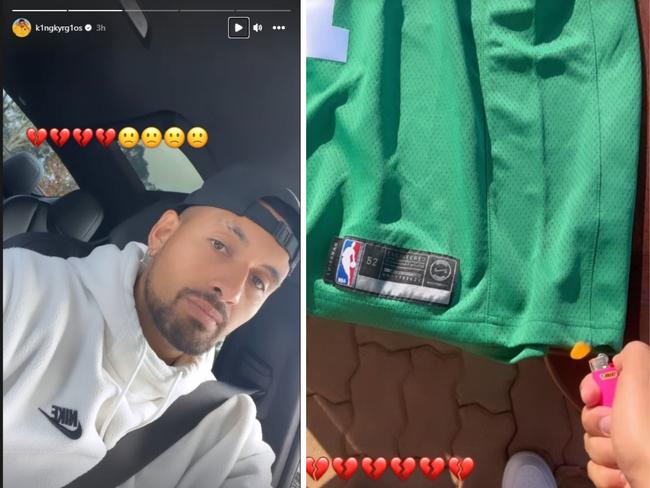 Nick Kyrgios was all Celtics fans. Photo: Instagram