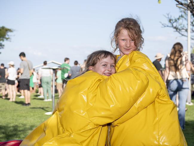 Grace Cranfield and Ella Rivalland-Smith at the Dumpling Festival. Picture: Pema Tamang Pakhrin