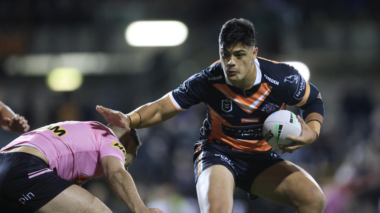 Despite having lower possession the Tigers were better with ball in hand than the understrength Panthers. Picture: Getty Images.