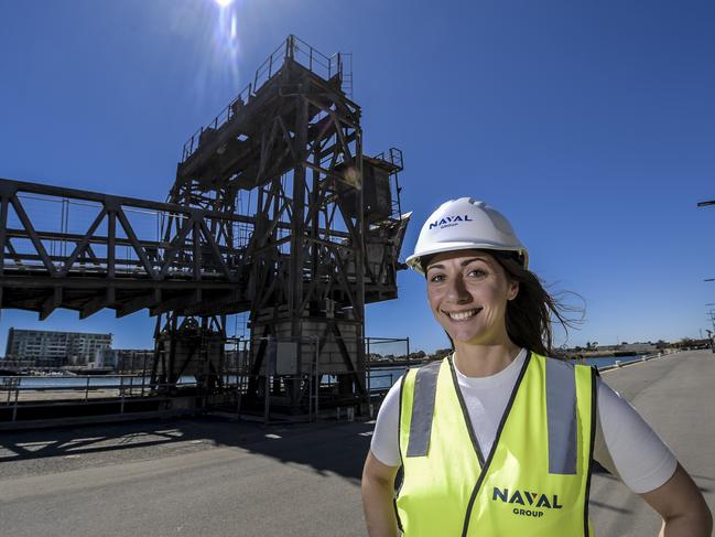 Submarine ArchitectSue-Ellen Jahshan is a Submarine Architech, she moved to Adelaide from Sydney Last year.She is seen with a ship launch at Port Adelaide.Friday 22 January 2021 Pic Roy VanDerVegt