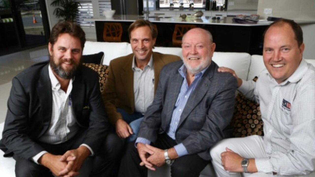 Under the leadership of Robin Murphy, third from left and pictured here with sons Daniel, Adrian and Rory, Canstruct began its first major business ventures deep in the jungles of Papua New Guinea in the 1960s. Picture: Darren England