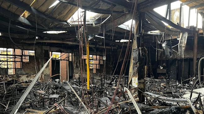 Internal damage to the Adass Israel Synagogue in Ripponlea after it was firebombed. Picture: Yumi Rosenbaum